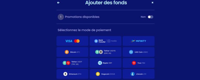 Casoo Casino moyens paiement